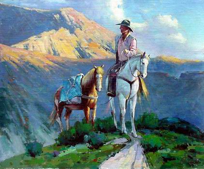422x350 Wild West Paintings Western Art Oil Paintings Discount - Wild West Painting