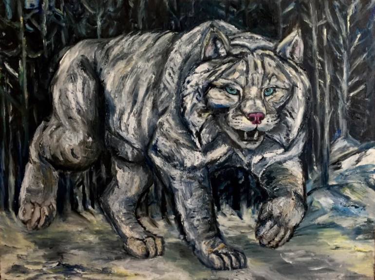 770x574 Saatchi Art Wildcat Painting By Casey Edward Shaw - Wildcat Painting