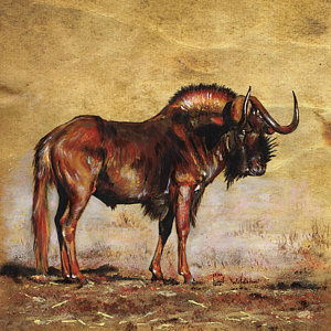 300x300 Wildebeest Paintings Fine Art America - Wildebeest Painting