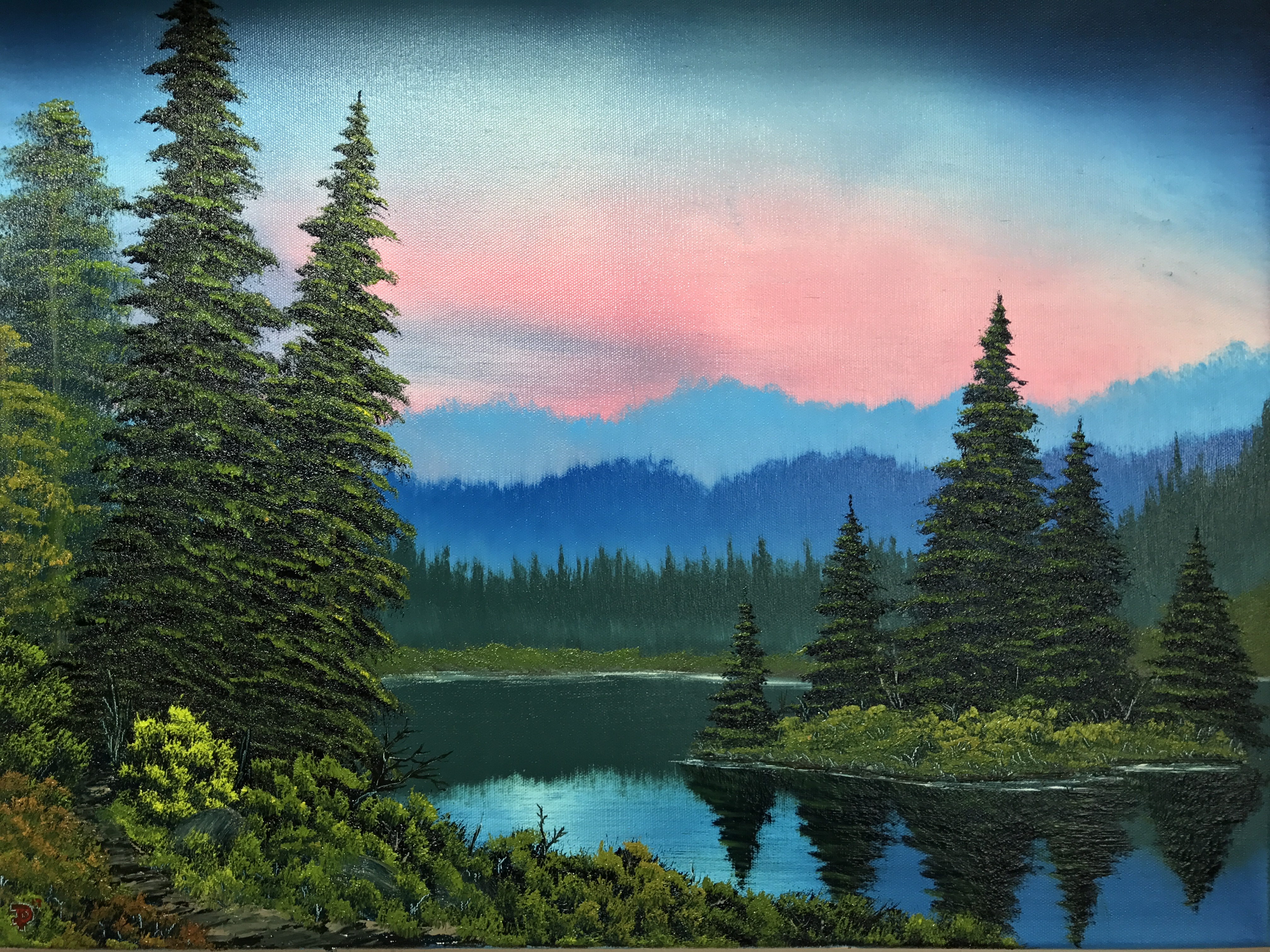 4032x3024 Island In The Wilderness, Original Painting Based Off Of Bob Ross - Wilderness Painting