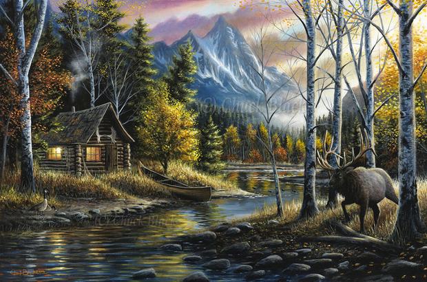 620x410 Original Landscape And Wildlife Paintings By Chuck Black - Wilderness Painting