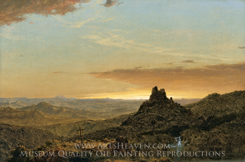 820x542 Reproduction Painting Frederic Edwin Church Cross - Wilderness Painting