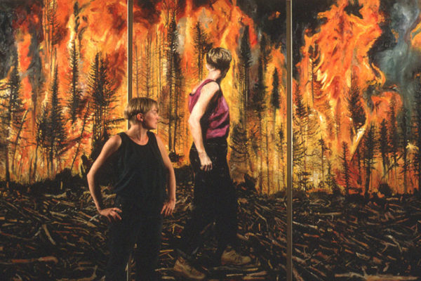 600x400 Forest Fire Paintings By Jennifer Walton Seattle Artist League - Wildfire Painting