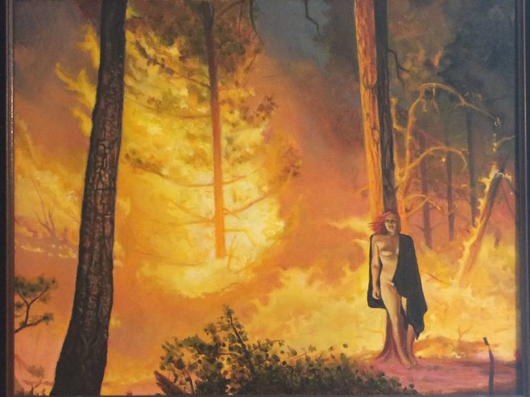 770x578 Saatchi Art Lana And The Wildfire Painting By Lj James - Wildfire Painting