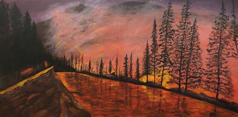 770x378 Saatchi Art Wildfire Painting By David Bowker - Wildfire Painting