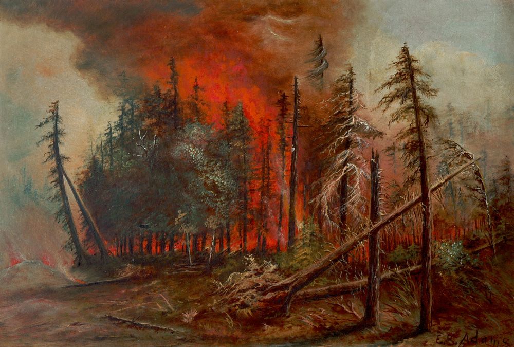 1000x675 Someday I'Ll Have A Forest Fire Oil Painting. Wonderful Artwork - Wildfire Painting