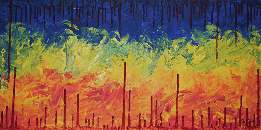 900x450 Wildfire Painting By Michael Fencik - Wildfire Painting