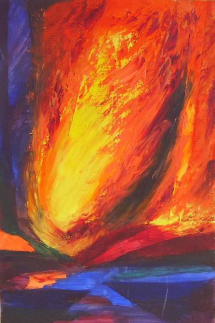 426x640 Caroline Macdonald Artwork Wildfire Original Painting Oil - Wildfire Painting