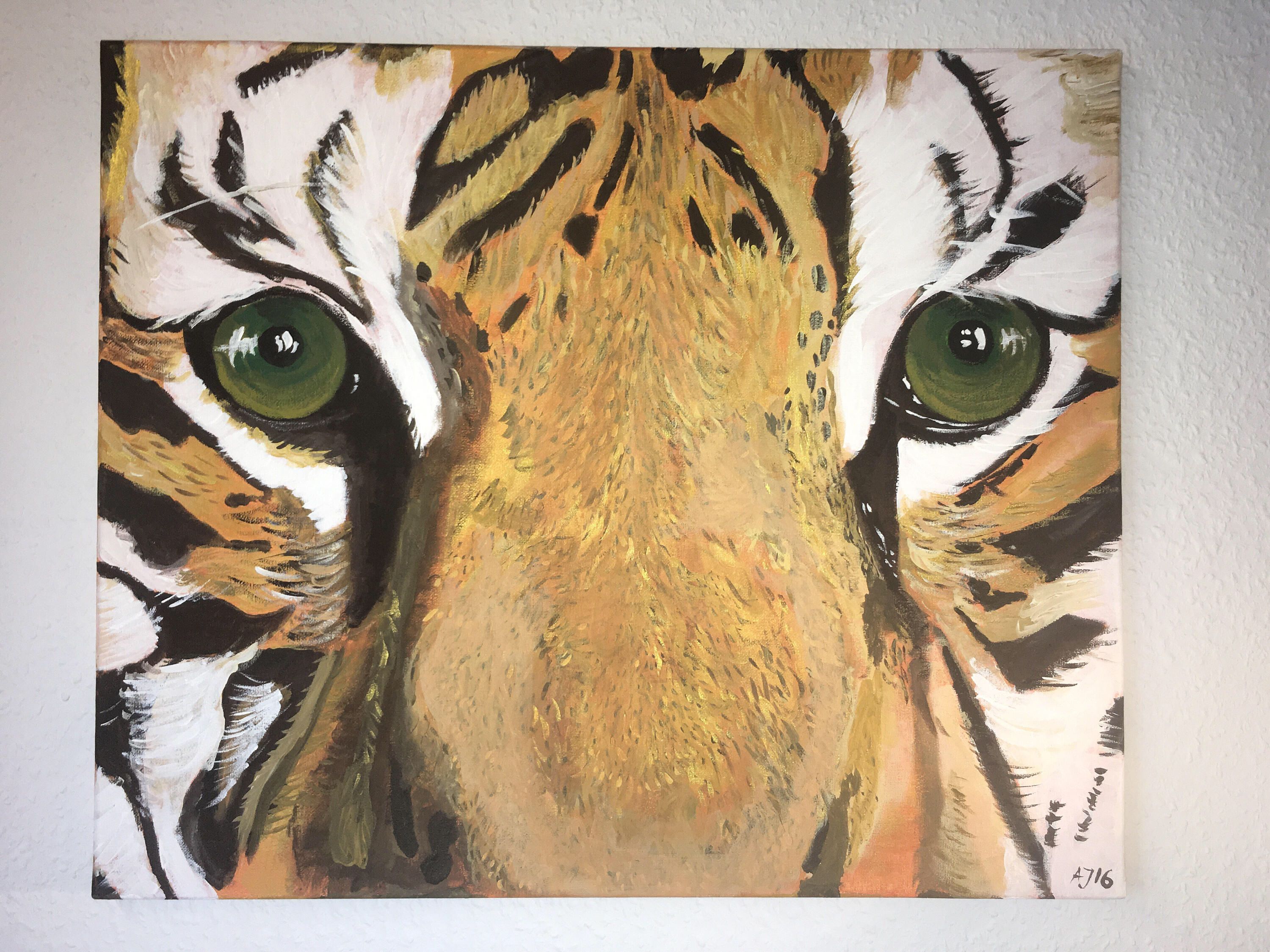3000x2250 Tiger Africa Wild Animal Animals Wildness Eyes Of The Tiger Green - Wildness Painting