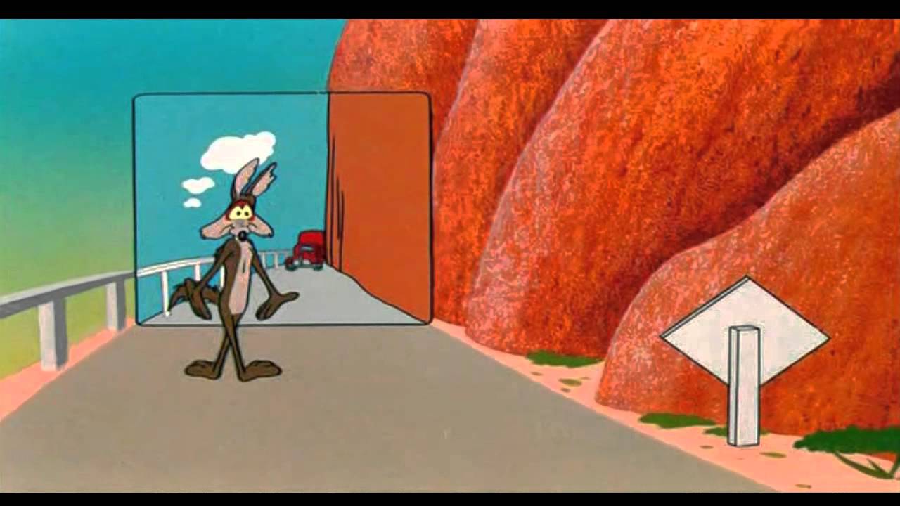 1280x720 Fake Road Painting [Wile E. Coyote And The Road Runner] - Wile E Coyote Painting