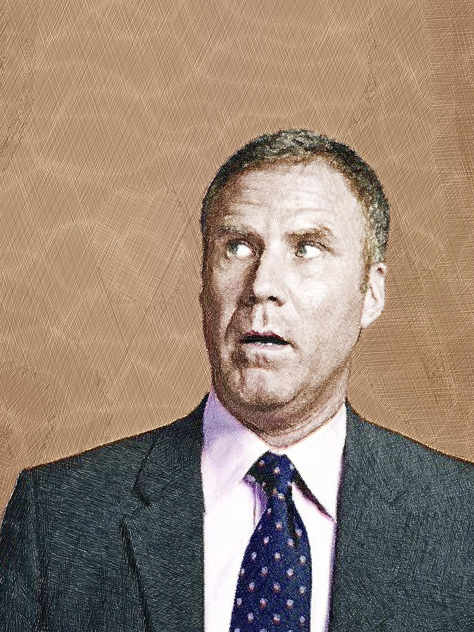 675x900 Will Ferrell Painting By Tony Rubino - Will Ferrell Painting
