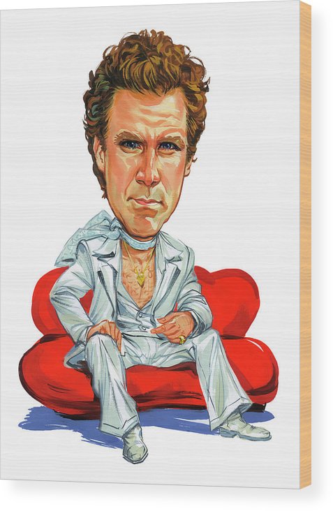 477x732 Will Ferrell Wood Print By Art - Will Ferrell Painting