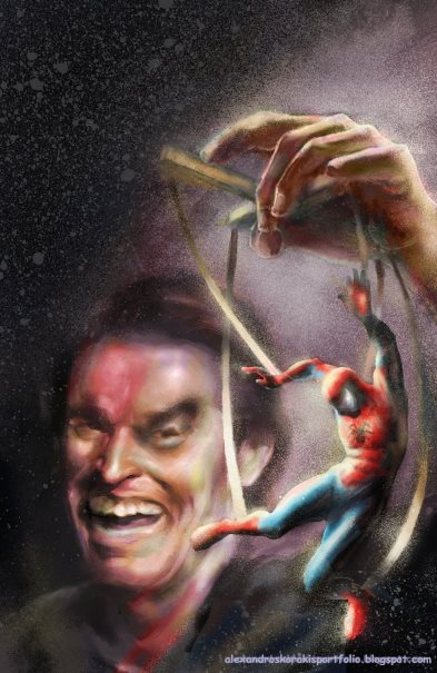 393x605 Green Goblin Willem Dafoe Spider Man's Nightmare By Alexkorakis - Willem Dafoe Painting
