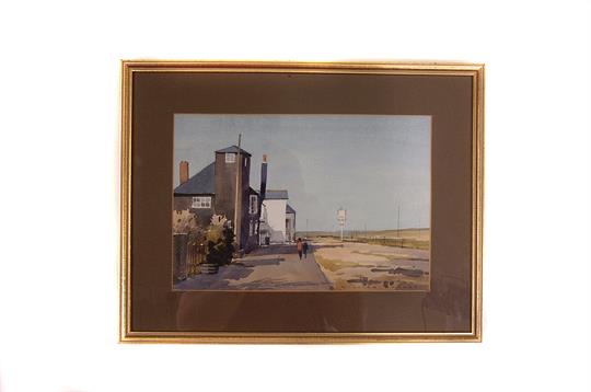 540x358 William Barnes (B.1916) Watercolour Landscape `the Old Swan - William Barnes Painting