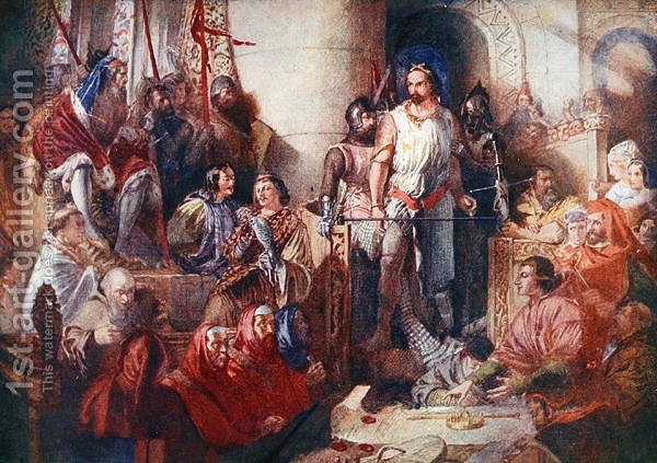 600x423 The Trial Of Sir William Wallace C.1272 1305 - William Wallace Painting