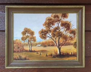 300x238 Vintage Australian Country Farm Landscape Oil Painting Signed G - Williams Oil Painting