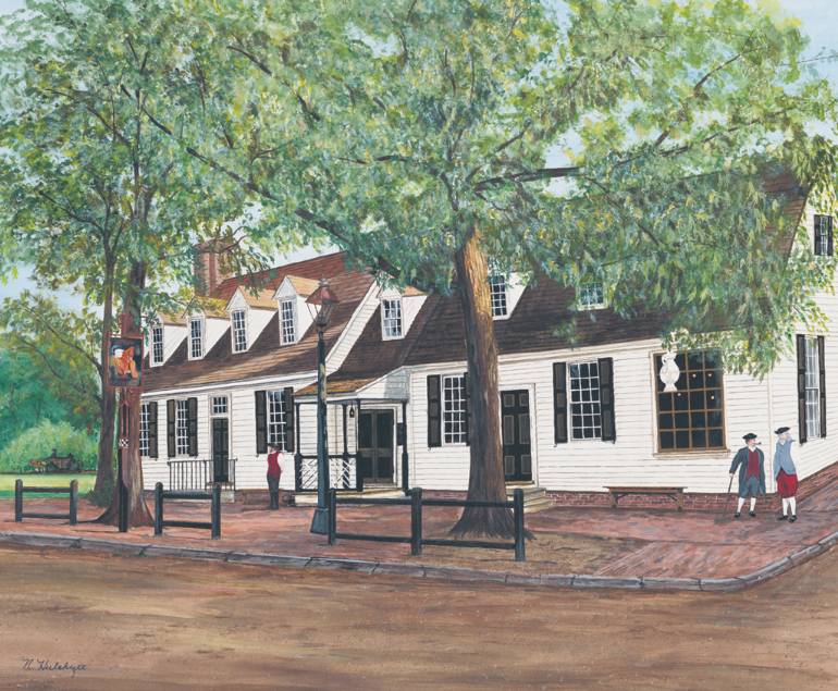 770x635 Saatchi Art Chowning Tavern, Williamsburg, Va Painting By Nancy - Williamsburg Painting