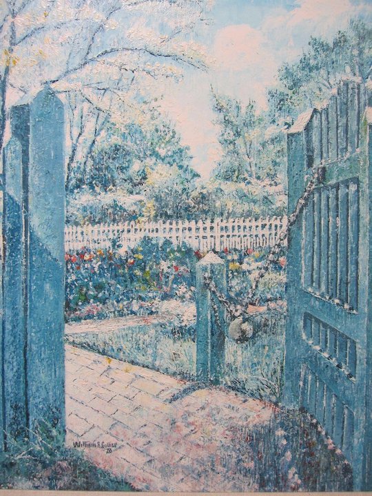 540x720 William Collier Signed Williamsburg Garden Original Oil Painting - Williamsburg Painting