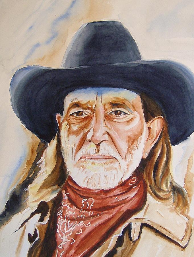 682x900 Willie Nelson Painting By Brian Degnon - Willie Nelson Painting