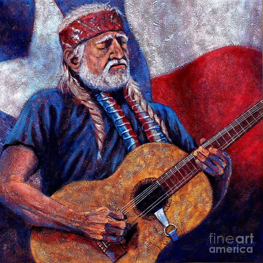 900x900 Willie Nelson Painting By John Cruse Knotts - Willie Nelson Painting