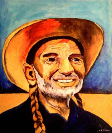 375x446 Willie Nelson Paintings For Sale Saatchi Art - Willie Nelson Painting