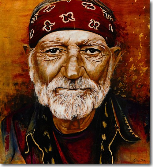 500x544 Willie Nelson V - Willie Nelson Painting