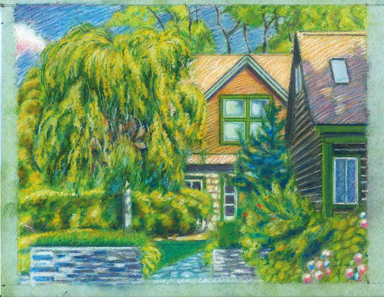 770x595 Saatchi Art Weeping Willow Painting By Paul Creedon - Willow Painting