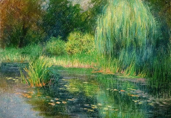 600x416 Weeping Willow Painting By Julia Lesnichy - Willow Painting