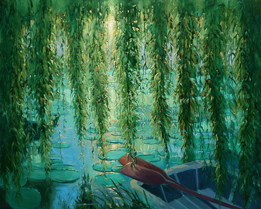 900x719 Willow Wall Painting By Robert Lewis - Willow Painting