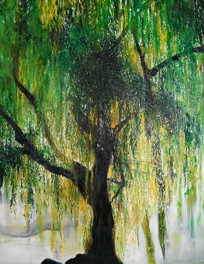 695x900 Willow Tree 2012 Original Sold Painting By Paulina Lwowska - Willow Tree Painting