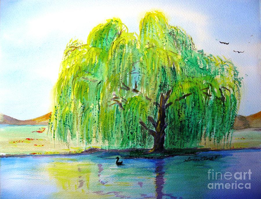 900x686 David's Willow Tree Painting By Susan Lee Clark - Willow Tree Painting