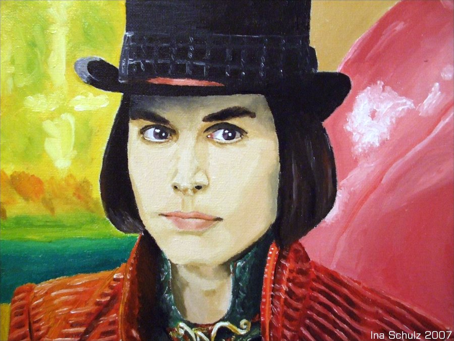 900x676 Johnny Depp - Willy Wonka Painting