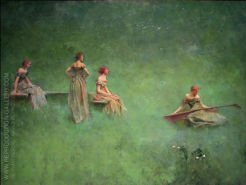 500x376 The Lute C1904 By Thomas Wilmer Dewing - Wilmer Painting