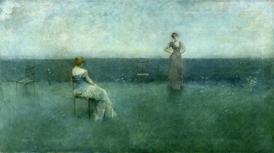 900x502 The Recitation Painting By Thomas Wilmer Dewing - Wilmer Painting
