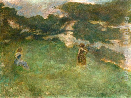528x397 Thomas Wilmer Dewing The Hermit Thrush Painting Anysize 50% Off - Wilmer Painting