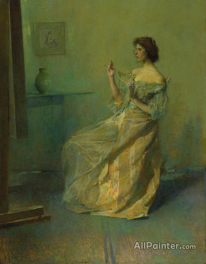 704x900 Thomas Wilmer Dewing The Necklace Oil Painting Reproductions - Wilmer Painting
