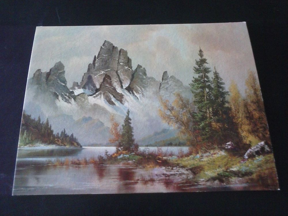 1000x750 Timberline Lake By Wilmer 11 X 14 Ebay - Wilmer Painting Mountain Lake