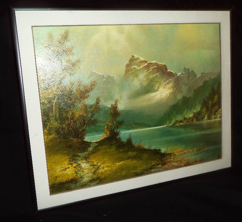 770x706 Mountain Lake By Wilmer No. 417 Print 13 12x16 In Coquitlam - Wilmer Painting Mountain Lake
