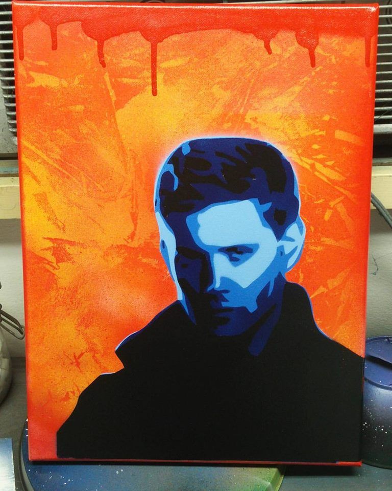 768x960 Dean Winchester Painting 12x16 Canvas Spray Paintings - Winchester Painting