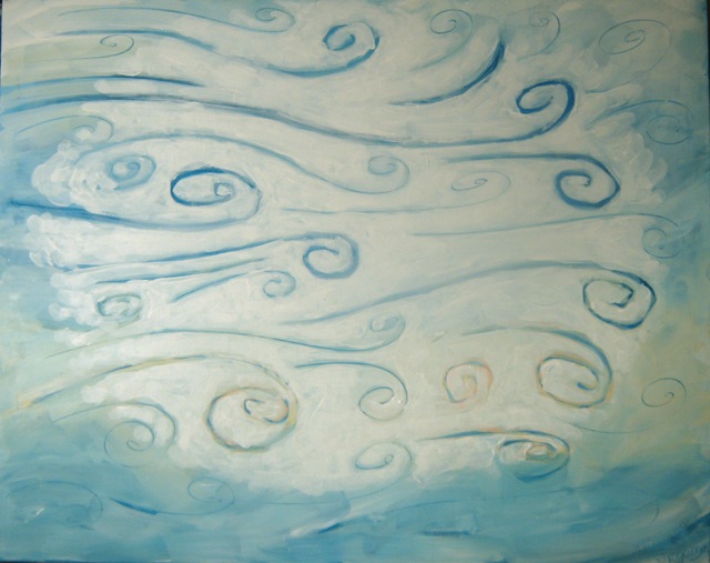 640x507 Painting Clouds Wind Cartoon Life - Wind Painting