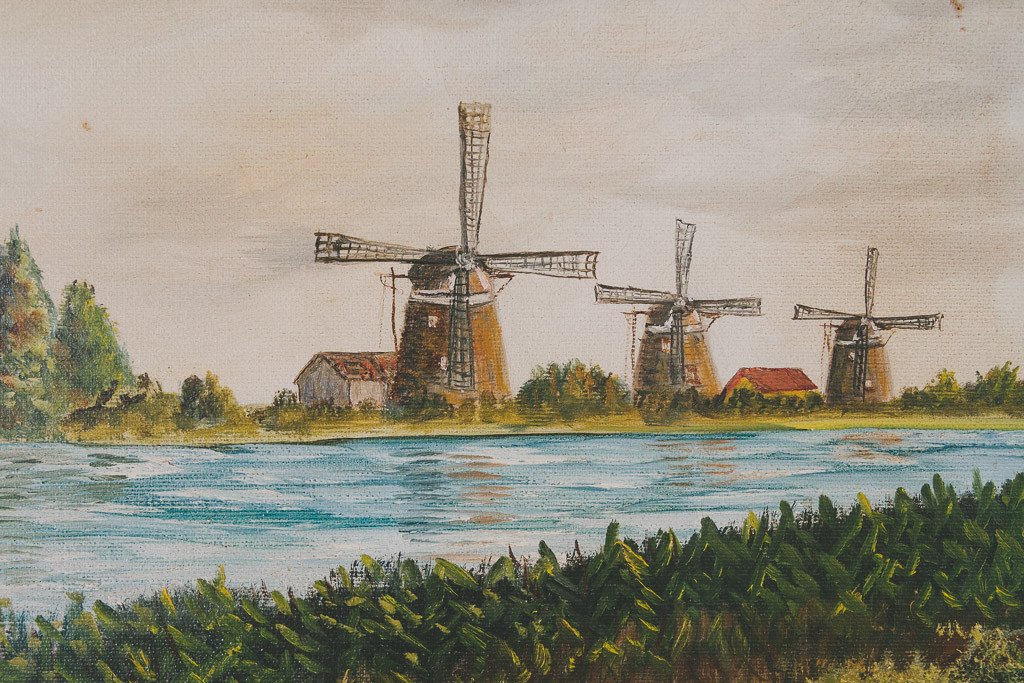 1024x683 Original Dutch Windmill Painting - Windmill Painting