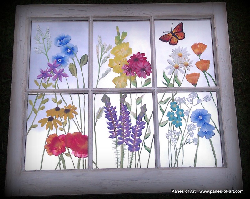 800x639 Panes Of Art, Barn Quilts, Hand Painted Windows, Window Art - Window Art Painting