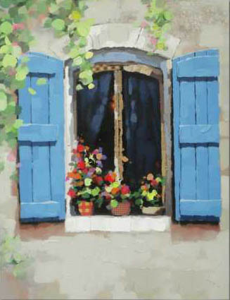 327x425 Window Bridge Oil Painting Lc8 3 - Window Art Painting