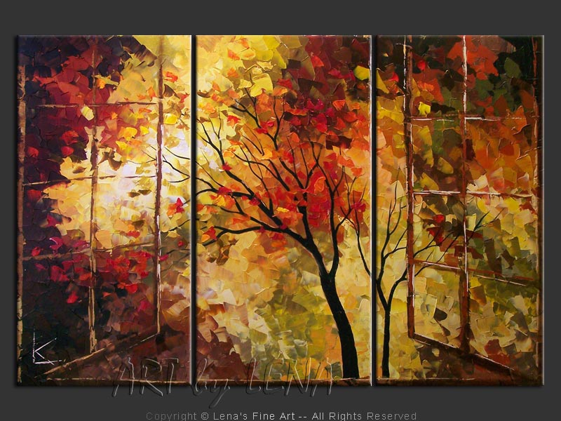 800x600 Window To The Autumn Paradise Art By Lena - Window Art Painting