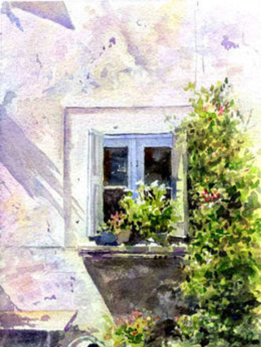 1038x1378 Blue Window - Window Art Painting