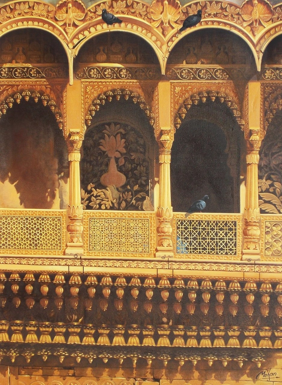 938x1280 Buy Rajasthani Window By Mohan Verma@ Rs. 50090. Code - Window Art Painting