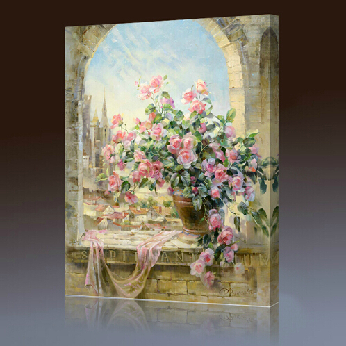 498x498 Framed Pictures Painting By Numbers Diy Digital Oil Painting - Window Scene Painting