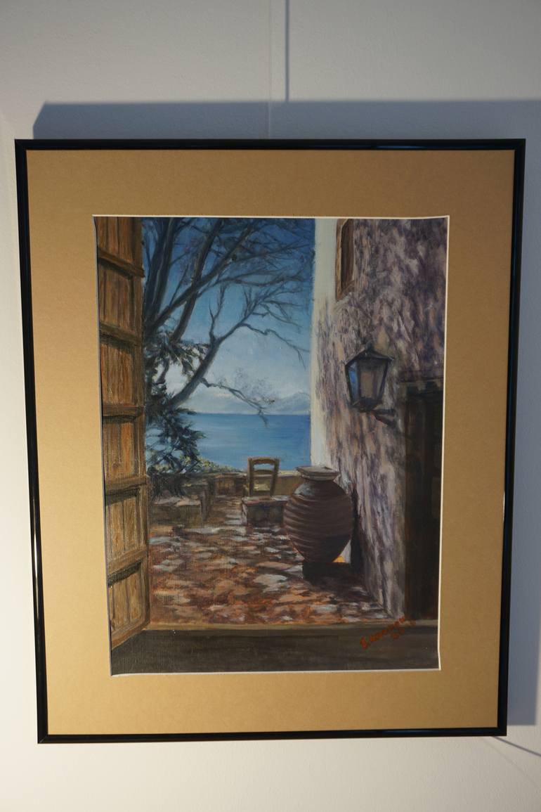 770x1155 Saatchi Art View Thought The Window In Monemvasia Painting By - Window View Painting
