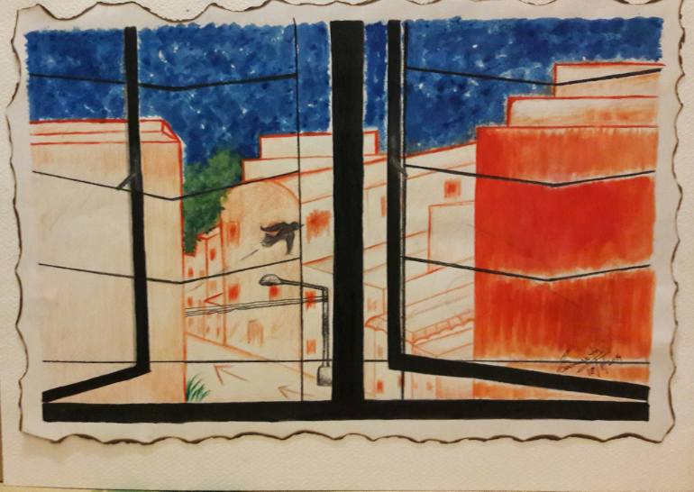 770x546 Saatchi Art Window View Painting By Samarpita Banerjee - Window View Painting