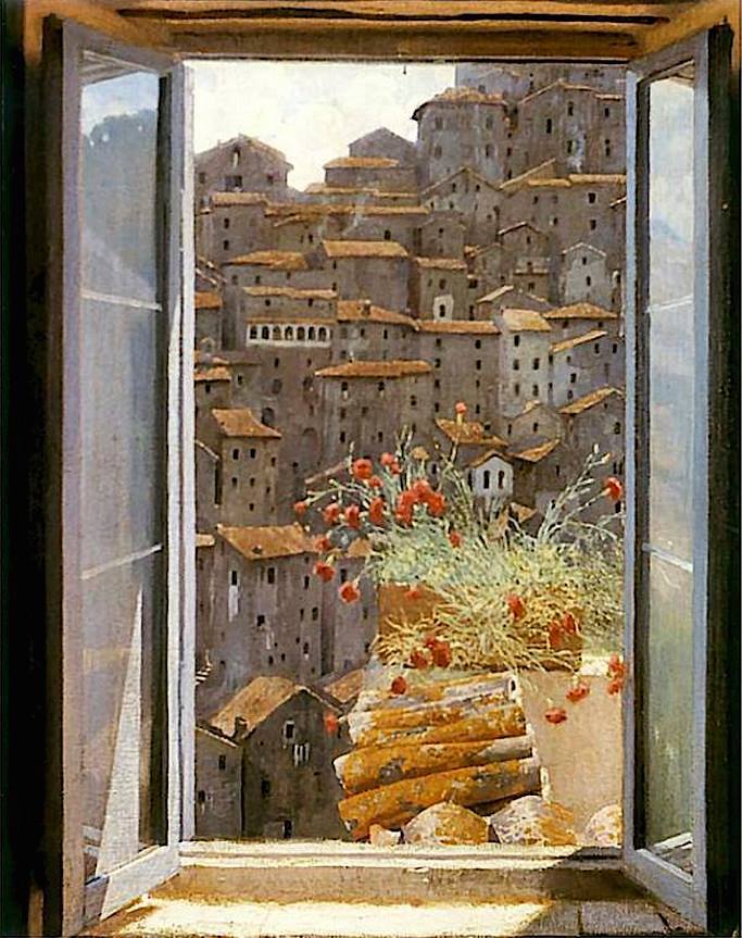 683x863 Artwork By Edward Okun - Window View Painting